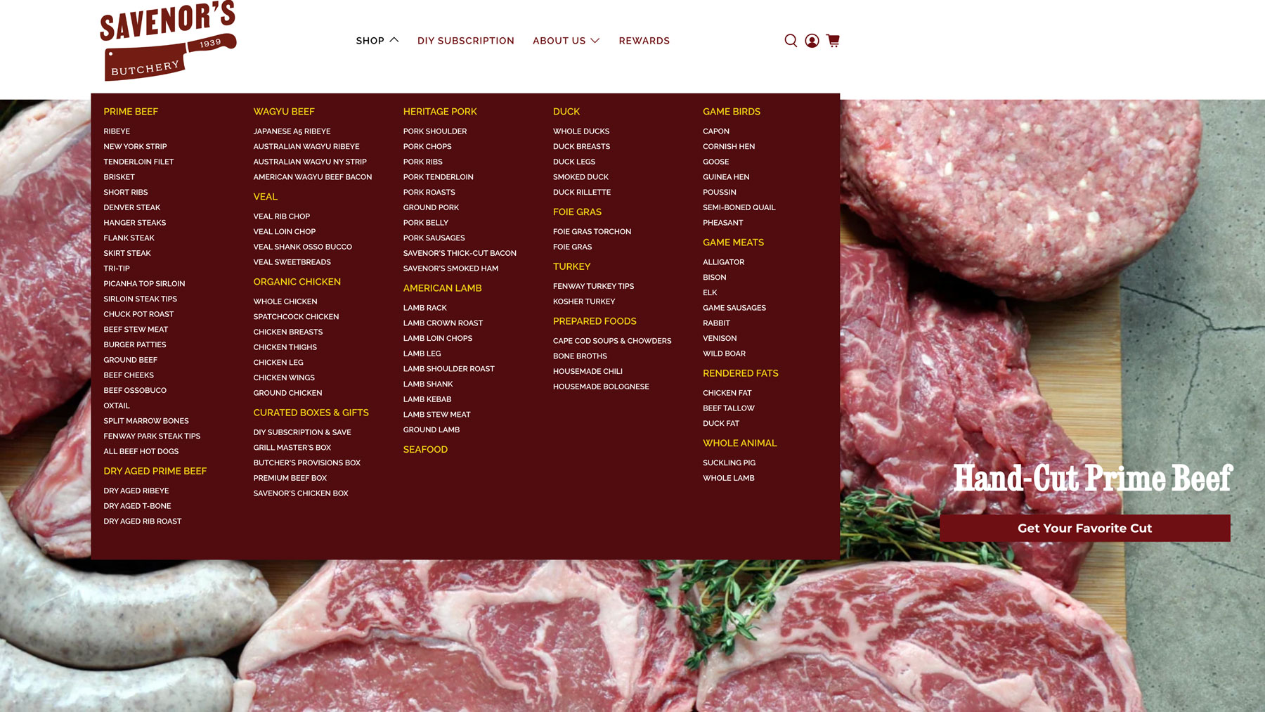 Savenor's Butcher · ongoing maintenance and design case study screenshot