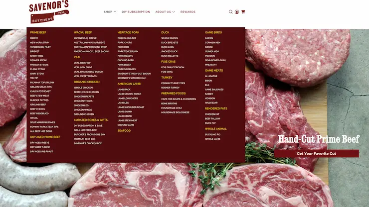 Savenor's Butcher · ongoing maintenance and design case study screenshot